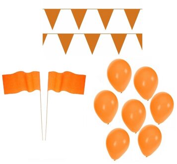 Koningsdag feestpakket met oranje versiering en decoratie - Feestpakketten