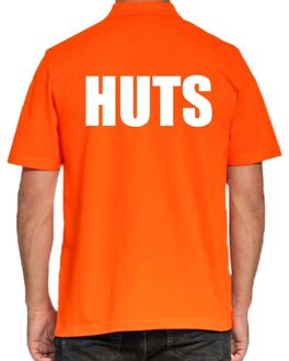 Koningsdag polo t-shirt oranje HUTS voor heren L - Feestshirts