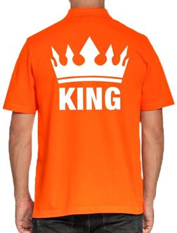 Koningsdag polo t-shirt oranje King voor heren S - Feestshirts