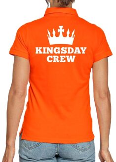 Koningsdag polo t-shirt oranje Kingsday Crew voor dames S - Feestshirts