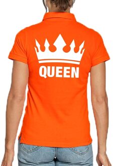 Koningsdag polo t-shirt oranje Queen voor dames S - Feestshirts