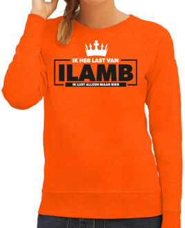 Koningsdag sweater dames - ik lust alleen maar bier - oranje - feestkleding L