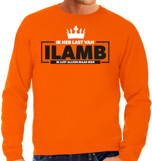 Koningsdag sweater heren - ik lust alleen maar bier - oranje - feestkleding L