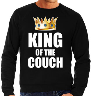 Koningsdag sweater king of the couch zwart voor heren M