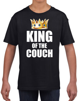 Koningsdag t-shirt king of the couch zwart voor kinderen M (116-134)