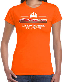 Koningsdag verkleed shirt dames - koningsdel/frikandel - oranje - feestkleding L