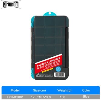 Koninkrijk Visgerei Doos Dubbelzijdig Verstelbare Boord Opslag Jig Hoofd Vishaak Accessoires Sterke Waterdichte Lokken Dozen lucht blauw