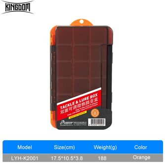 Koninkrijk Visgerei Doos Dubbelzijdig Verstelbare Boord Opslag Jig Hoofd Vishaak Accessoires Sterke Waterdichte Lokken Dozen oranje