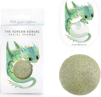 Konjac Facial Sponge Puff Mythical Dragon Green Clay