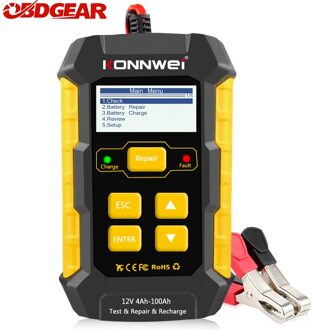 Konnwei KW510 12V Auto Batterij Oplader Batterij Tester Data Analyze Herladers Reparatie Tools Voor Auto Zwengelen/Opladen Systeem EU plug