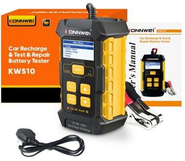 Konnwei KW510 Auto Batterij Oplader En Tester 12V Accu Onderhouder Voor Zwengelen En Opladen Systemen Auto Accessoires