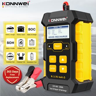 Konnwei KW510 Volledige Automatische 12V Auto Batterij Tester Puls Reparatie 5A Acculaders Nat Droog Agm Gel Lood-zuur auto Reparatie Tool AU plug