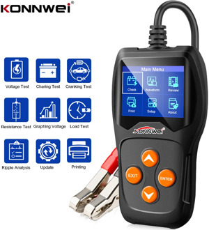 KONNWEI KW600 Battery Tester 12V for Car 100-2000CCA Battery System Analyzer Quick Cranking Charging Circut Load Tester Tools