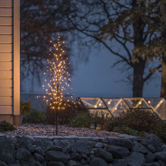 Konstsmide Kerstboom met verlichting voor buiten - 240 LED's - 2200K Amber - 1.5 meter hoogte - Zwart - Vuurvlieg effect