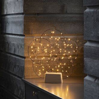 Konstsmide Kerstdecoratie - Ronde kerstdecoratie met 100 micro LED's - 5 Cirkels Zwart