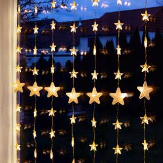 Konstsmide Kerstgordijn voor buiten - 80 LED - Lengte 1m Wit