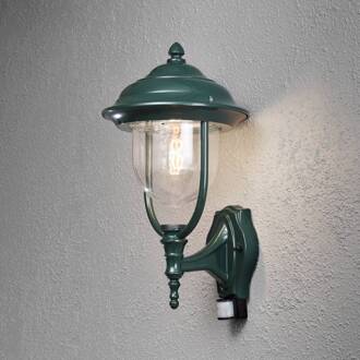 Konstsmide Klassieke muurlamp Parma groen met bewegingsmelder 7235-600