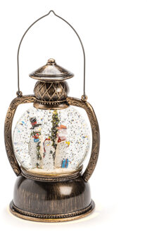 Konstsmide Konstsmide?Snowglobe lantaarn - sneeuwpop - klassiek - 20 cm - met verlichting - sneeuwlantaarn Goudkleurig