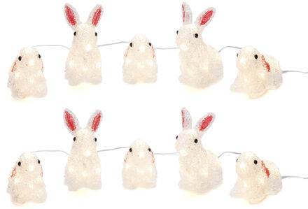 Konstsmide Konstsmide?Verlichte konijnen - 10x - 15 x 15 x 8 cm - aan LED lichtsnoer - warm wit - dieren