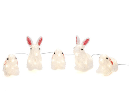 Konstsmide Konstsmide?Verlichte konijnen - 5 st - 15 x 15 x 8 cm - aan LED lichtsnoer - warm wit - dieren