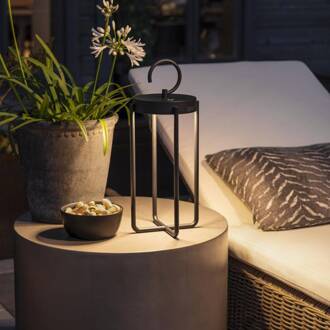 Konstsmide LED decoratieve lantaarn Manorola, USB, dimbaar zwart