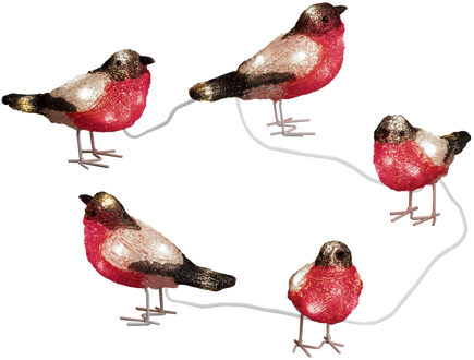 Konstsmide LED kerstverlichting met 5 goudvinken - 4 meter Transparant