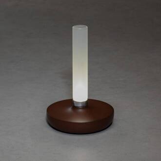 Konstsmide LED tafellamp Biarritz IP54 accu CCT roestbruin roestbruin, frosted
