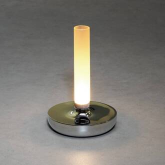 Konstsmide LED tafellamp Biarritz IP54, accu, CCT, zilver zilver, frosted