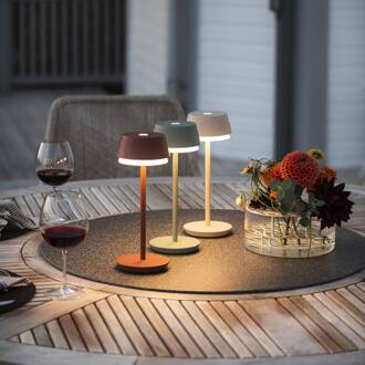 Konstsmide LED tafellamp Lyon, groen/grijs, IP54, dimmer, CCT, RGB groen, grijs