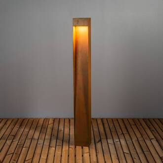 Konstsmide LED tuinpadverlichting Rho, roestkleurig, hoogte 100 cm, metaal, IP54