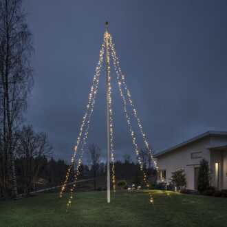Konstsmide LED Vlaggenmastverlichting - 500 LEDs - Frosted - Amber 2200K - 8 meter - Kerstverlichting Zwart