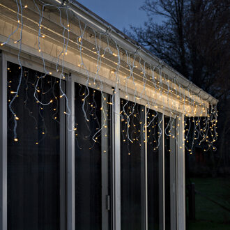 Konstsmide Lichtgordijn voor buiten - 200 LEDs - Extra warm wit - Dimbaar - 6 meter - Kerstverlichting