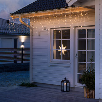 Konstsmide Lichtgordijn voor buiten - 2200K Amber - 200 LEDs - Warm wit - 5 meter - Kerstverlichting