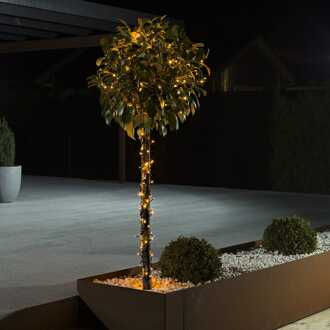 Konstsmide Micro-lichtketting Buiten werkt op het lichtnet 160 LED Amber Verlichte lengte: 12.72 m Konstsmide 3641-810
