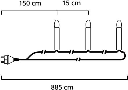 Konstsmide Mini-lichtketting Binnen werkt op het lichtnet 50 LED Bont Verlichte lengte: 7.35 m Konstsmide 6303-500