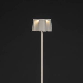 Konstsmide Mooie LED vloerlamp, wit, aluminium, IP54, dimmer, CCT