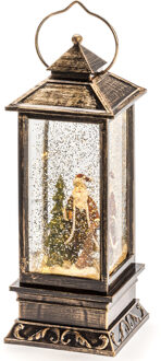 Konstsmide Snowglobe lantaarn - kerstman - 27 cm - met verlichting - sneeuwlantaarn - kerstversiering