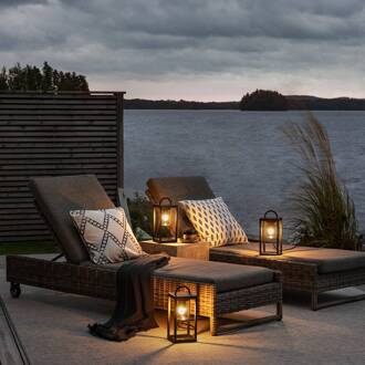 Konstsmide Terraslamp Bologna mini, hoogte 33cm zwart, helder