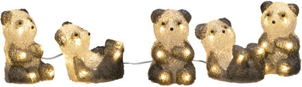 Konstsmide Verlichte pandaberen - 5x st - 8 x 11,5 cm - aan lichtsnoer - led lampjes - warm wit - dieren