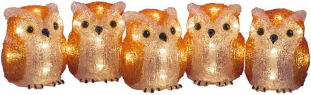 Konstsmide Verlichte uilen - 5 st - 7,5 x 10 x 7,5 cm - aan lichtsnoer - led - warm wit