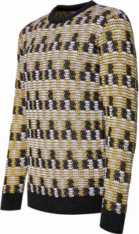 Kontrast ronde hals trui Donkergrijs - 3XL