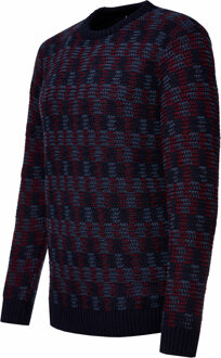 Kontrast ronde hals trui Marineblauw