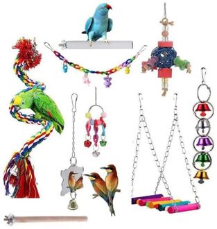 Kooi Accessoires Vogel Klimmen Speelgoed Papegaai Zitstokken Papegaai Beet Speelgoed Opknoping Kleurrijke Speelgoed Voor Birdcage Stand Vogel