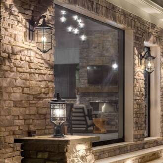 Kooikap-wandlantaarn Royal Marine hoogte 46,2 cm zwart antiek, helder