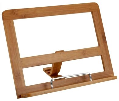 Kookboekstandaard/tablethouder van bamboe hout 32 cm - Kookboekstandaarden Transparant