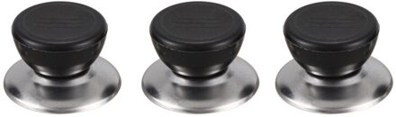Kookgerei 3 Stuks Vervanging Ketel Pot Deksel Plastic Knop Zwart
