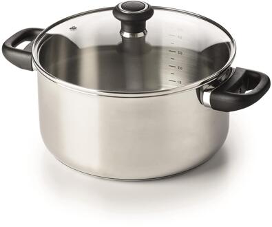 Kookpan met deksel 16cm zilver