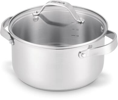 Kookpan met deksel 24cm zilver