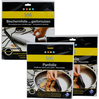 kookset met pannenfolie & gasfornuis beschermfolie