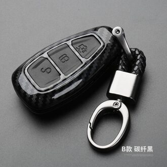 Koolstofvezel Afstandsbediening Auto Sleutelhanger Key Cover Case Houder Voor Ford Focus MK3 MK4 Kuga Escape Ecosport Fiesta B1